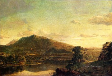  Church Oil Painting - Figures in a New England Landscape scenery Hudson River Frederic Edwin Church